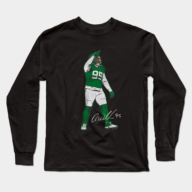 Quinnen Williams Superstar Pose Long Sleeve T-Shirt by stevenmsparks